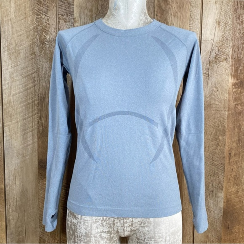 P’Tula Grey‎ Seamless Long Sleeve Top Size Medium